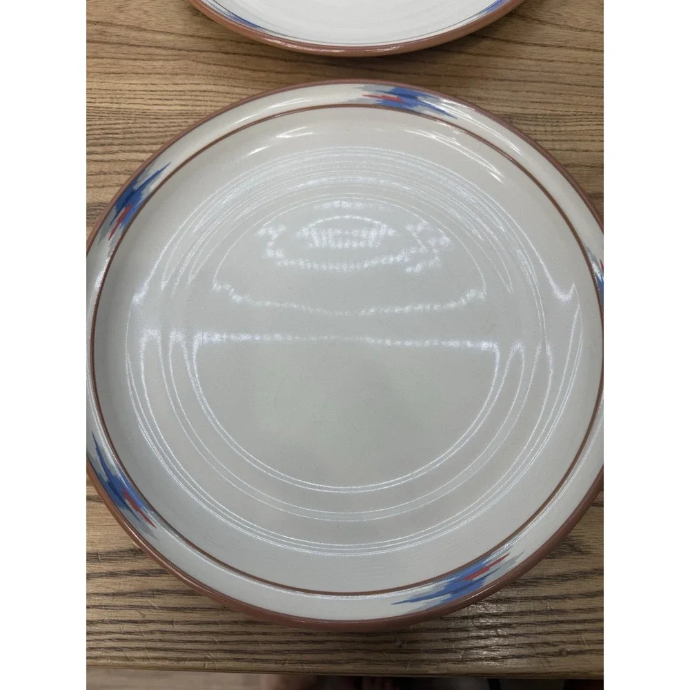 2x Noritake Raindance Stoneware Santa Fe Southwest Blue Edge 10